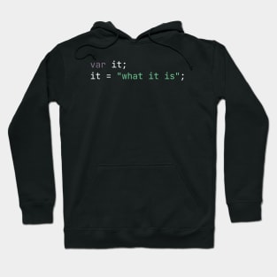 It is what it is Funny Saying in Code -  Dark Mode Hoodie